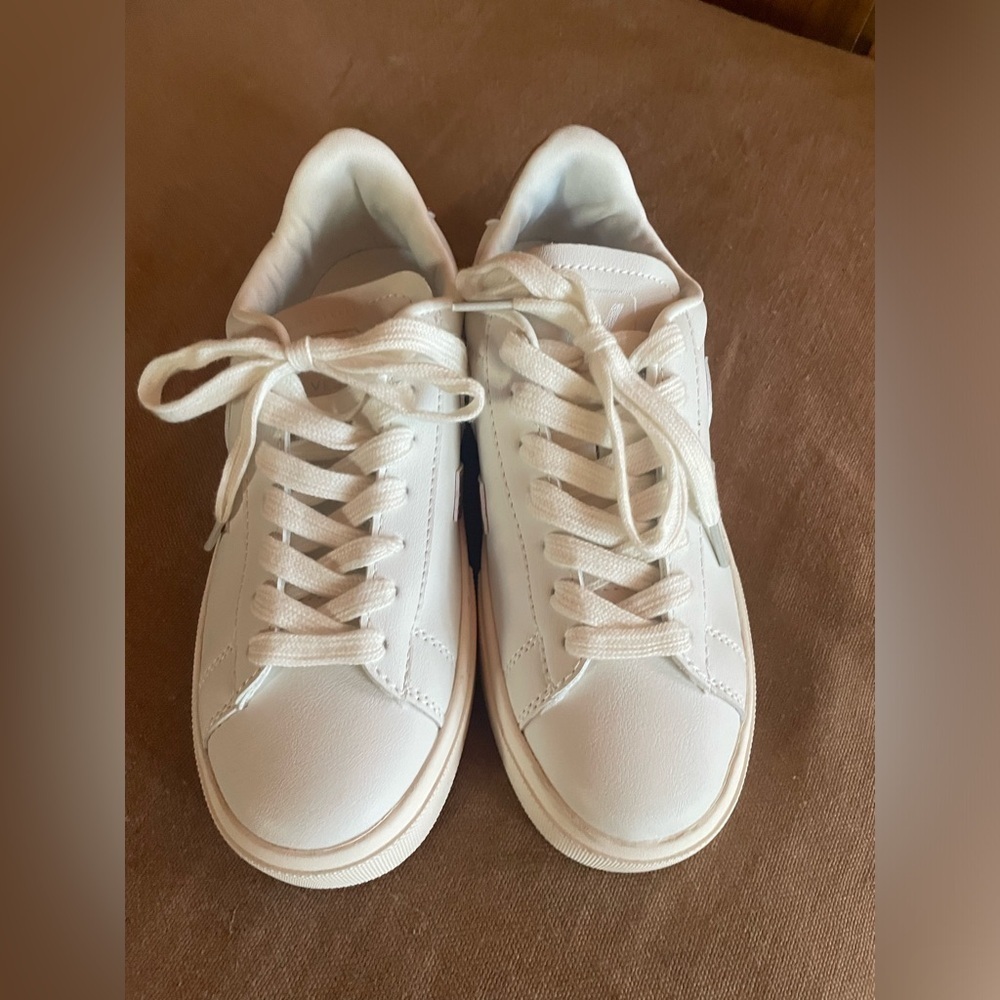 Veja White and Rose Gold Sneakers - Picture 2 of 5